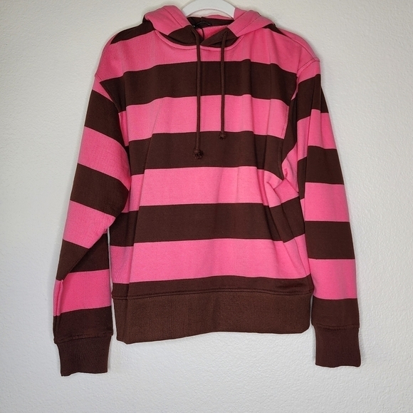 Zara Tops - Zara Pink Striped Hoodie S